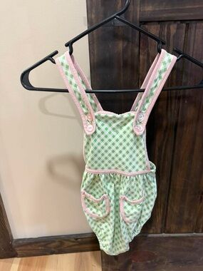 Green & Pink Gingham  Romper 2T/3T